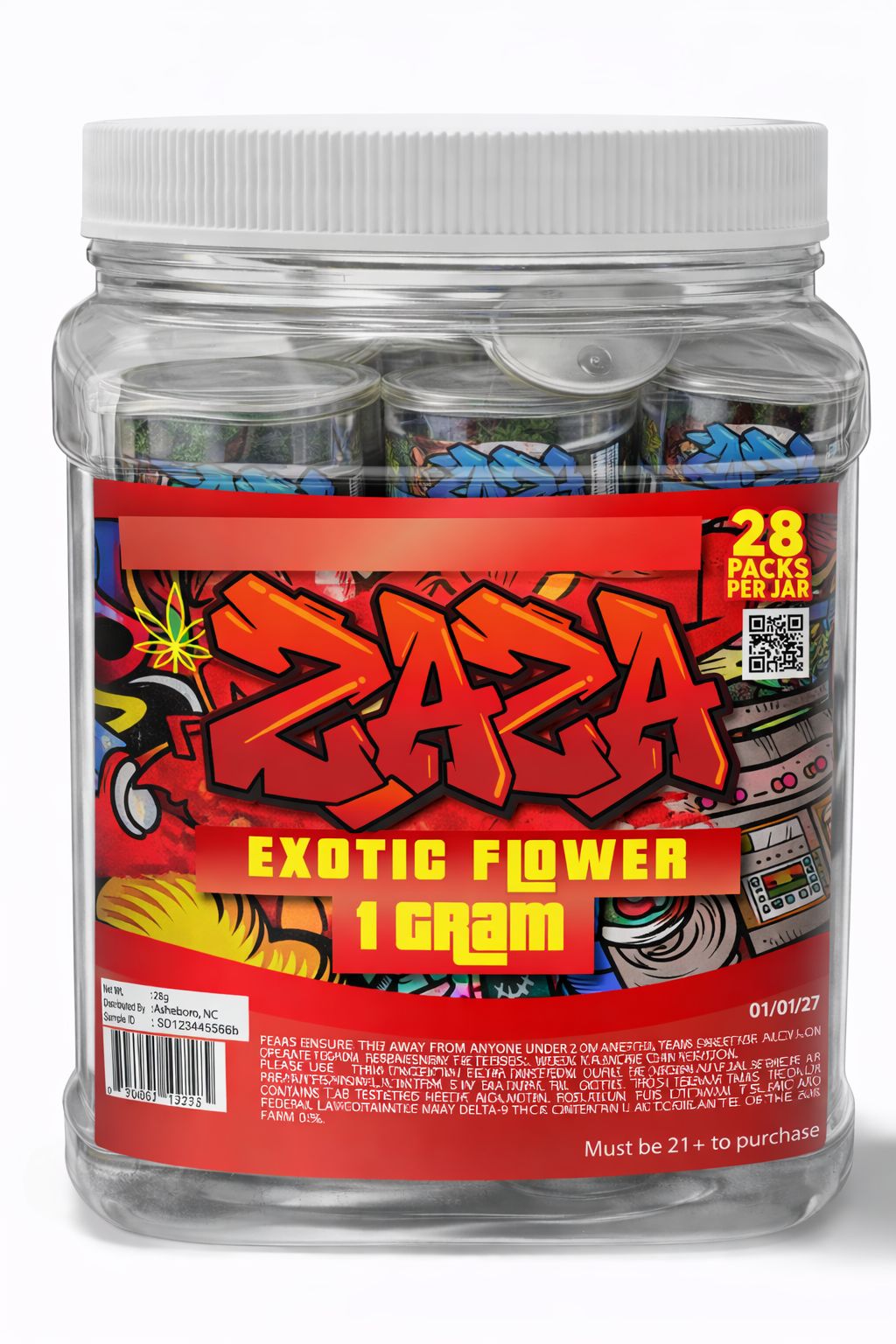 1 Gram Sativa Flower - 28 Packs Per Jar
